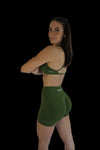 Army Green Scrunch Shorts